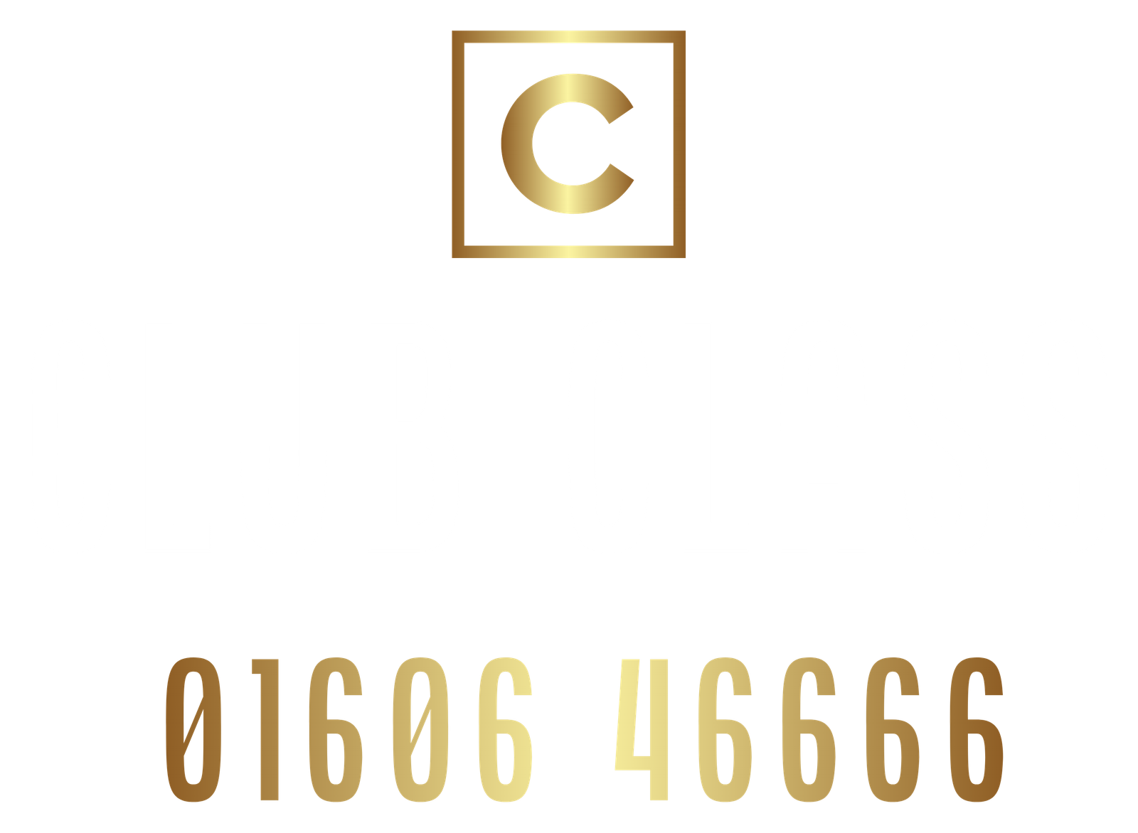 Club Class Taxis logo in gold at the footer of the website.